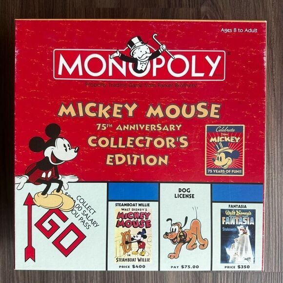 Monopoly Disney Mickey Mouse 75th Anniversary Collector Edition Board Game - Picture 2 of 7
